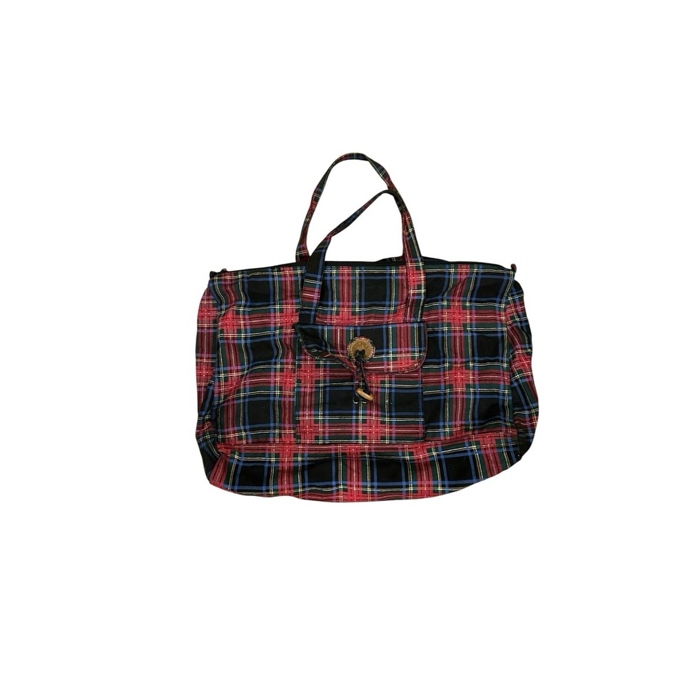 Beautiful School Girl 90s Gitano Plaid Travel Duffel Bag Weekender  12x14x8‎